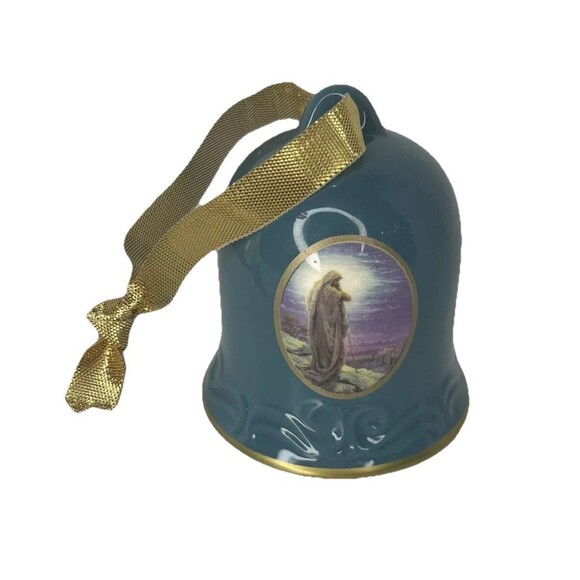 Thomas Kinkade A Prayer For Peace Painter Of Light Christmas Bell Blue (2006) - Picture 1 of 5